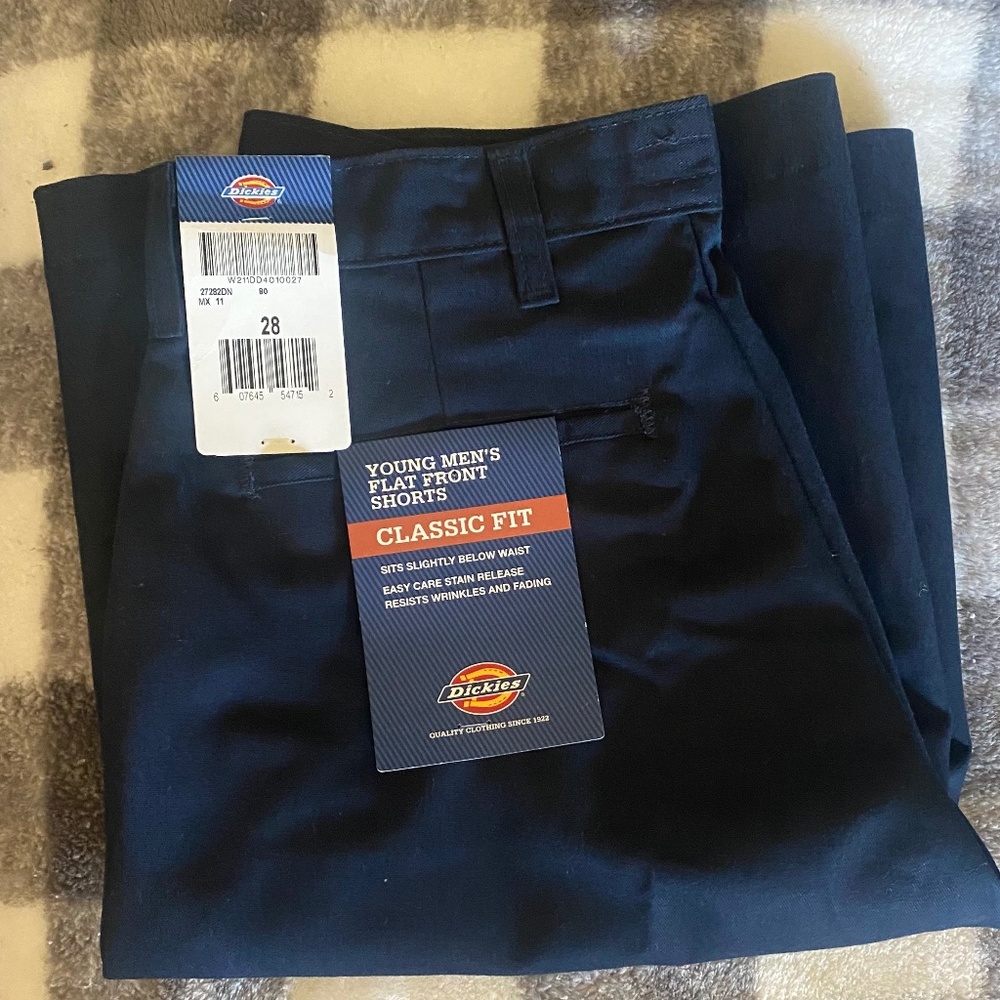 Mens Dickies Flat Front Shorts - Navy